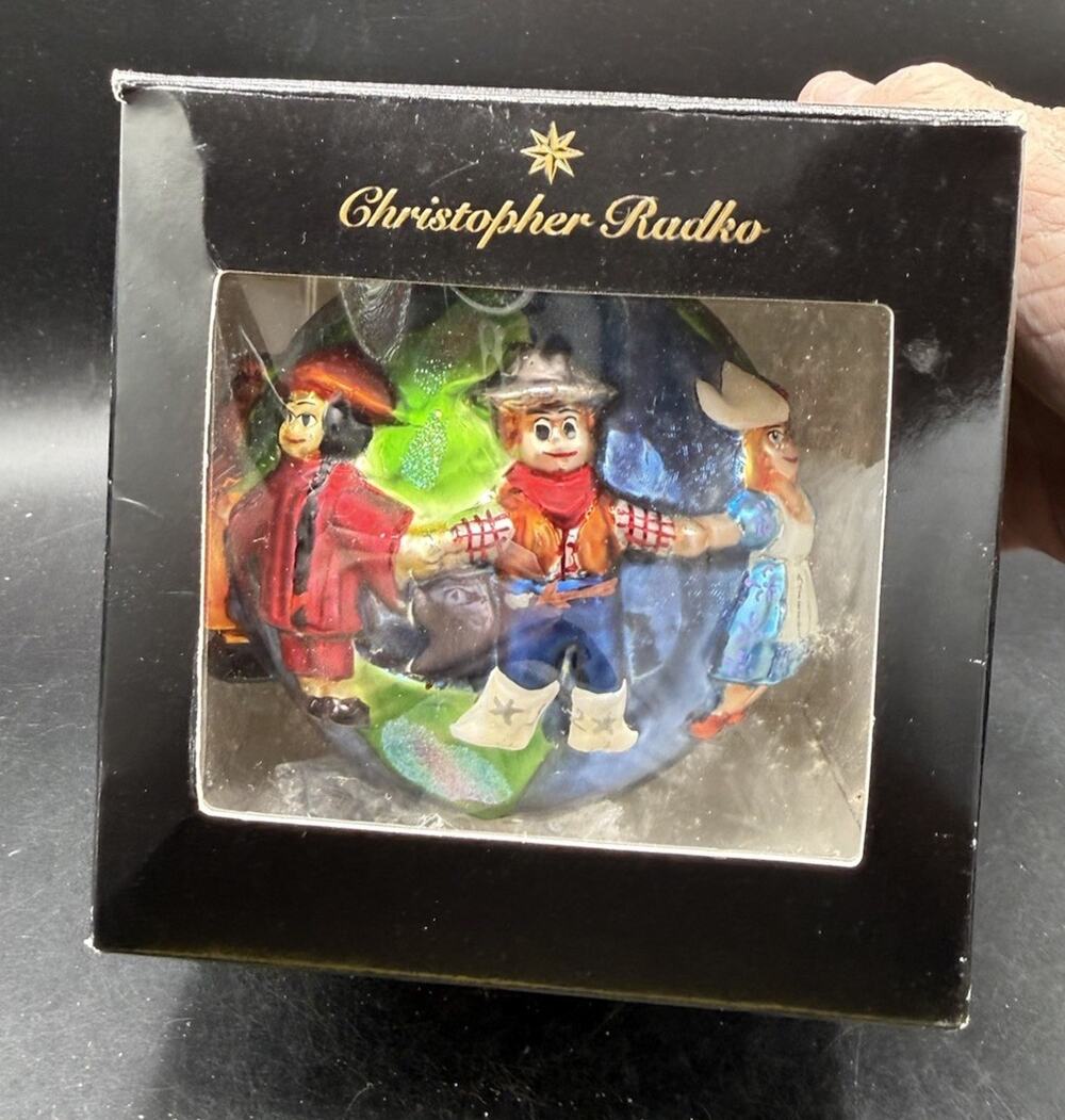 Christopher Radko UNICEF United We Stand GLOBE WORLD Children Ornament Box 54D